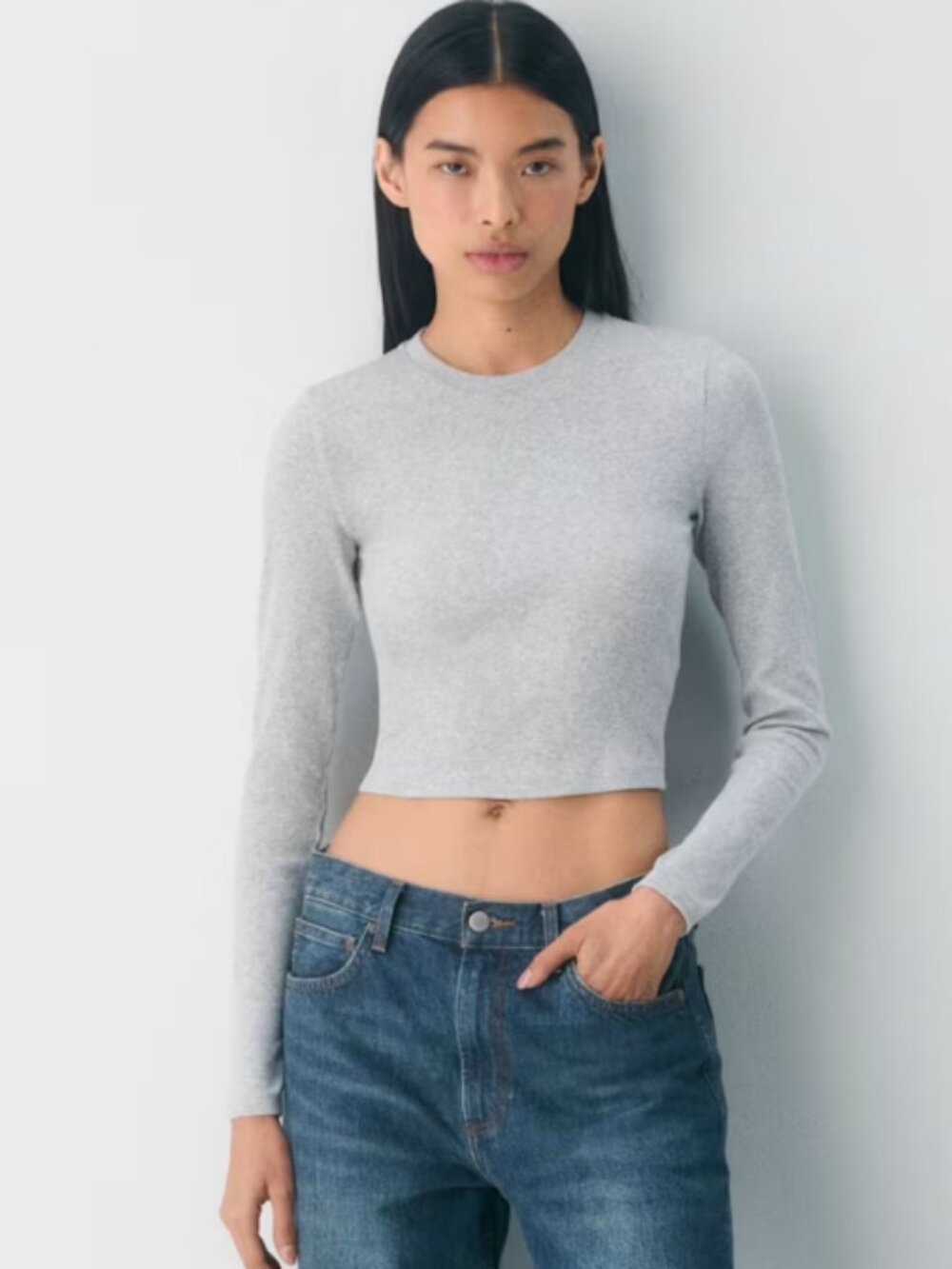 Aritzia HomeStretch Rib Crew Waist Longsleeve XS